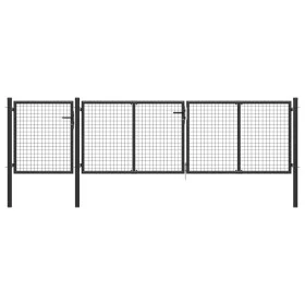 Anthrazitgraues Gartentor aus Stahl 400x100 cm von vidaXL, Gartentore - Ref: Foro24-144329, Preis: 488,59 €, Rabatt: %