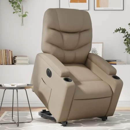 Sillón elevable eléctrico cuero artificial capuchino de , Sillones - Ref: Foro24-3204678, Precio: 359,75 €, Descuento: %