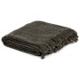 Manta de algodón gris antracita/marrón 125x150 cm de vidaXL, Mantas - Ref: Foro24-133749, Precio: 26,95 €, Descuento: %