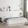 Estructura cama con cajones madera ingeniería blanca 200x200 cm de , Camas y somieres - Ref: Foro24-3207245, Precio: 172,90 €...