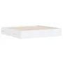 Estructura cama con cajones madera ingeniería blanca 200x200 cm de , Camas y somieres - Ref: Foro24-3207245, Precio: 172,90 €...