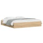 Cama con cajones madera ingeniería roble Sonoma 200x200 cm de , Camas y somieres - Ref: Foro24-3207247, Precio: 225,28 €, Des...
