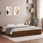 Cama con cajones madera ingeniería marrón roble 200x200 cm de , Camas y somieres - Ref: Foro24-3207251, Precio: 226,51 €, Des...