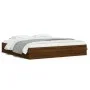 Cama con cajones madera ingeniería marrón roble 200x200 cm de , Camas y somieres - Ref: Foro24-3207251, Precio: 222,85 €, Des...
