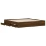 Cama con cajones madera ingeniería marrón roble 200x200 cm de , Camas y somieres - Ref: Foro24-3207251, Precio: 222,85 €, Des...