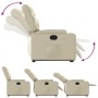 Sillón reclinable elevable cuero artificial color crema de , Sillones - Ref: Foro24-3204659, Precio: 288,59 €, Descuento: %