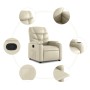 Sillón reclinable elevable cuero artificial color crema de , Sillones - Ref: Foro24-3204659, Precio: 288,59 €, Descuento: %