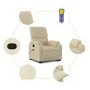 Silla de masaje reclinable de pie de tela color crema de , Sillones - Ref: Foro24-3204845, Precio: 324,49 €, Descuento: %