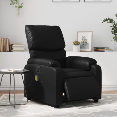 Sillón de masaje reclinable eléctrico cuero sintético negro de , Sillones - Ref: Foro24-3204879, Precio: 262,84 €, Descuento: %