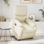 Sillón reclinable elevable cuero artificial color crema de , Sillones - Ref: Foro24-3204887, Precio: 313,57 €, Descuento: %