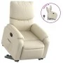 Sillón reclinable elevable cuero artificial color crema de , Sillones - Ref: Foro24-3204887, Precio: 313,57 €, Descuento: %