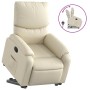 Sillón reclinable elevable cuero artificial color crema de , Sillones - Ref: Foro24-3204887, Precio: 296,46 €, Descuento: %