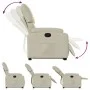 Sillón reclinable elevable cuero artificial color crema de , Sillones - Ref: Foro24-3204887, Precio: 313,57 €, Descuento: %