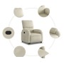 Sillón reclinable elevable cuero artificial color crema de , Sillones - Ref: Foro24-3204887, Precio: 296,46 €, Descuento: %