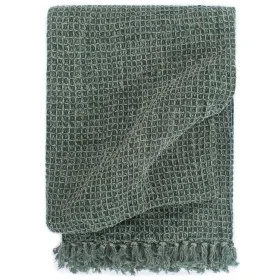 Dark green cotton blanket 125x150 cm by vidaXL, Blankets - Ref: Foro24-133758, Price: 26,60 €, Discount: %