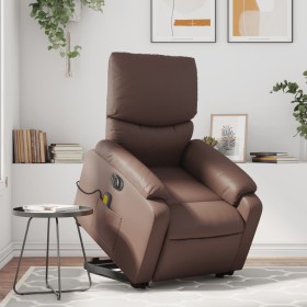 Sillón de masaje elevable eléctrico cuero sintético marrón de , Sillones - Ref: Foro24-3204909, Precio: 366,53 €, Descuento: %