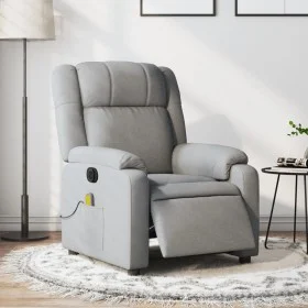 Sillón reclinable de masaje eléctrico tela gris claro de , Sillones - Ref: Foro24-3205190, Precio: 263,88 €, Descuento: %