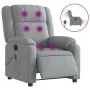 Sillón reclinable de masaje eléctrico tela gris claro de , Sillones - Ref: Foro24-3205190, Precio: 263,88 €, Descuento: %