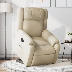 Sillón eléctrico reclinable elevable de tela color crema de , Sillones - Ref: Foro24-3205235, Precio: 351,51 €, Descuento: %
