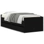 Estructura de cama con cajones negro 100x200 cm de , Camas y somieres - Ref: Foro24-3207337, Precio: 175,23 €, Descuento: %