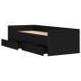Estructura de cama con cajones negro 100x200 cm de , Camas y somieres - Ref: Foro24-3207337, Precio: 175,23 €, Descuento: %