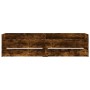 Estructura de cama con cajones roble ahumado 100x200 cm de , Camas y somieres - Ref: Foro24-3207340, Precio: 167,51 €, Descue...