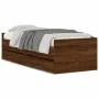 Brown oak bed frame with drawers 100x200 cm by , Beds and slatted bases - Ref: Foro24-3207342, Price: 172,50 €, Discount: %