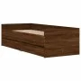Brown oak bed frame with drawers 100x200 cm by , Beds and slatted bases - Ref: Foro24-3207342, Price: 172,50 €, Discount: %
