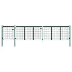 Puerta de jardín de acero verde 500x75 cm de vidaXL, Puertas de jardín - Ref: Foro24-144316, Precio: 410,75 €, Descuento: %