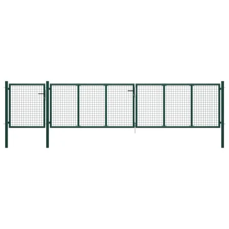 Puerta de jardín de acero verde 500x75 cm de vidaXL, Puertas de jardín - Ref: Foro24-144316, Precio: 410,75 €, Descuento: %