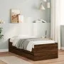 Estructura de cama con cajones roble marrón 90x200 cm de , Camas y somieres - Ref: Foro24-3207349, Precio: 191,31 €, Descuent...