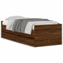 Estructura de cama con cajones roble marrón 90x200 cm de , Camas y somieres - Ref: Foro24-3207349, Precio: 195,74 €, Descuent...