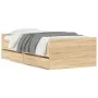 Estructura de cama con cajones roble Sonoma 90x190 cm de , Camas y somieres - Ref: Foro24-3207380, Precio: 149,06 €, Descuent...