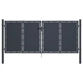 Anthracite gray steel garden gate 300x125 cm by vidaXL, garden gates - Ref: Foro24-144525, Price: 544,94 €, Discount: %