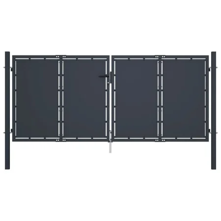 Anthrazitgraues Gartentor aus Stahl 300x125 cm von vidaXL, Gartentore - Ref: Foro24-144525, Preis: 544,94 €, Rabatt: %