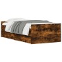 Estructura de cama con cajones roble ahumado 90x190 cm de , Camas y somieres - Ref: Foro24-3207382, Precio: 143,69 €, Descuen...
