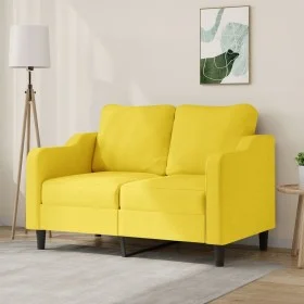 Sofá de 2 plazas de tela amarillo claro 120 cm de , Sofás - Ref: Foro24-359356, Precio: 200,33 €, Descuento: %