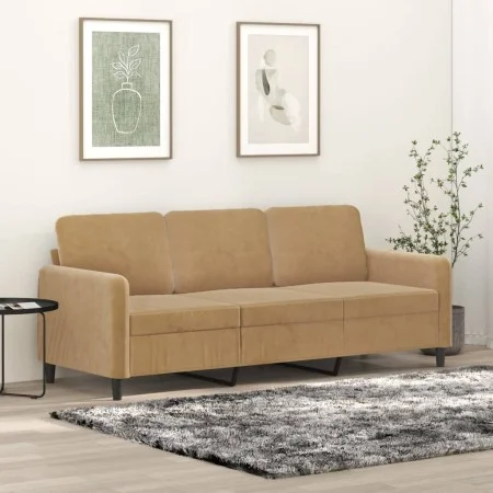 Sofá de 3 plazas terciopelo marrón 180 cm de , Sofás - Ref: Foro24-359459, Precio: 302,63 €, Descuento: %
