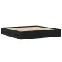 Black engineered wood bed frame with drawers 180x200 cm by , Beds and slatted bases - Ref: Foro24-3207253, Price: 209,77 €, D...