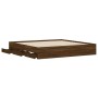 Cama con cajones madera ingeniería marrón roble 180x200 cm de , Camas y somieres - Ref: Foro24-3207258, Precio: 193,21 €, Des...