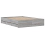 Cama con cajones madera ingeniería gris Sonoma 120x200 cm de , Camas y somieres - Ref: Foro24-3207285, Precio: 206,35 €, Desc...