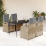 Set comedor de jardín 5 pzas con cojines ratán sintético beige en Conjuntos de jardín | Comprar online en Foru.es