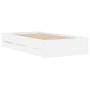 Cama con cajones madera de ingeniería blanco 100x200 cm de , Camas y somieres - Ref: Foro24-3207287, Precio: 136,83 €, Descue...