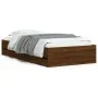 Cama con cajones madera de ingeniería marrón roble 100x200 cm de , Camas y somieres - Ref: Foro24-3207293, Precio: 136,29 €, ...