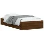 Cama con cajones madera de ingeniería marrón roble 100x200 cm de , Camas y somieres - Ref: Foro24-3207293, Precio: 136,29 €, ...