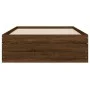 Cama con cajones madera de ingeniería marrón roble 100x200 cm de , Camas y somieres - Ref: Foro24-3207293, Precio: 136,29 €, ...