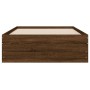 Cama con cajones madera de ingeniería marrón roble 100x200 cm de , Camas y somieres - Ref: Foro24-3207293, Precio: 138,87 €, ...