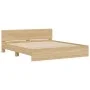 Sonoma oak bed frame with headboard 160x200 cm by , Beds and slatted bases - Ref: Foro24-3207471, Price: 174,52 €, Discount: %