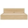 Sonoma oak bed frame with headboard 160x200 cm by , Beds and slatted bases - Ref: Foro24-3207471, Price: 174,52 €, Discount: %