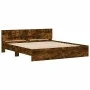 Estructura de cama con cabecero roble ahumado 160x200 cm de , Camas y somieres - Ref: Foro24-3207473, Precio: 169,02 €, Descu...